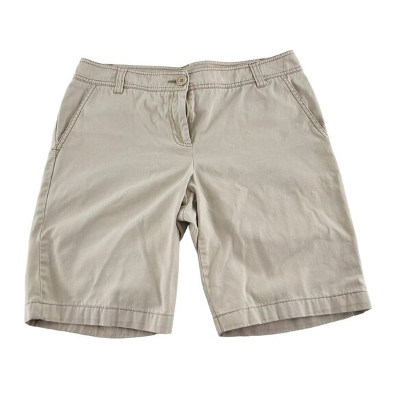 Cabi Womens Beige Chino Shorts Size 8 Knee Length Cotton Blend - Picture 1 of 6